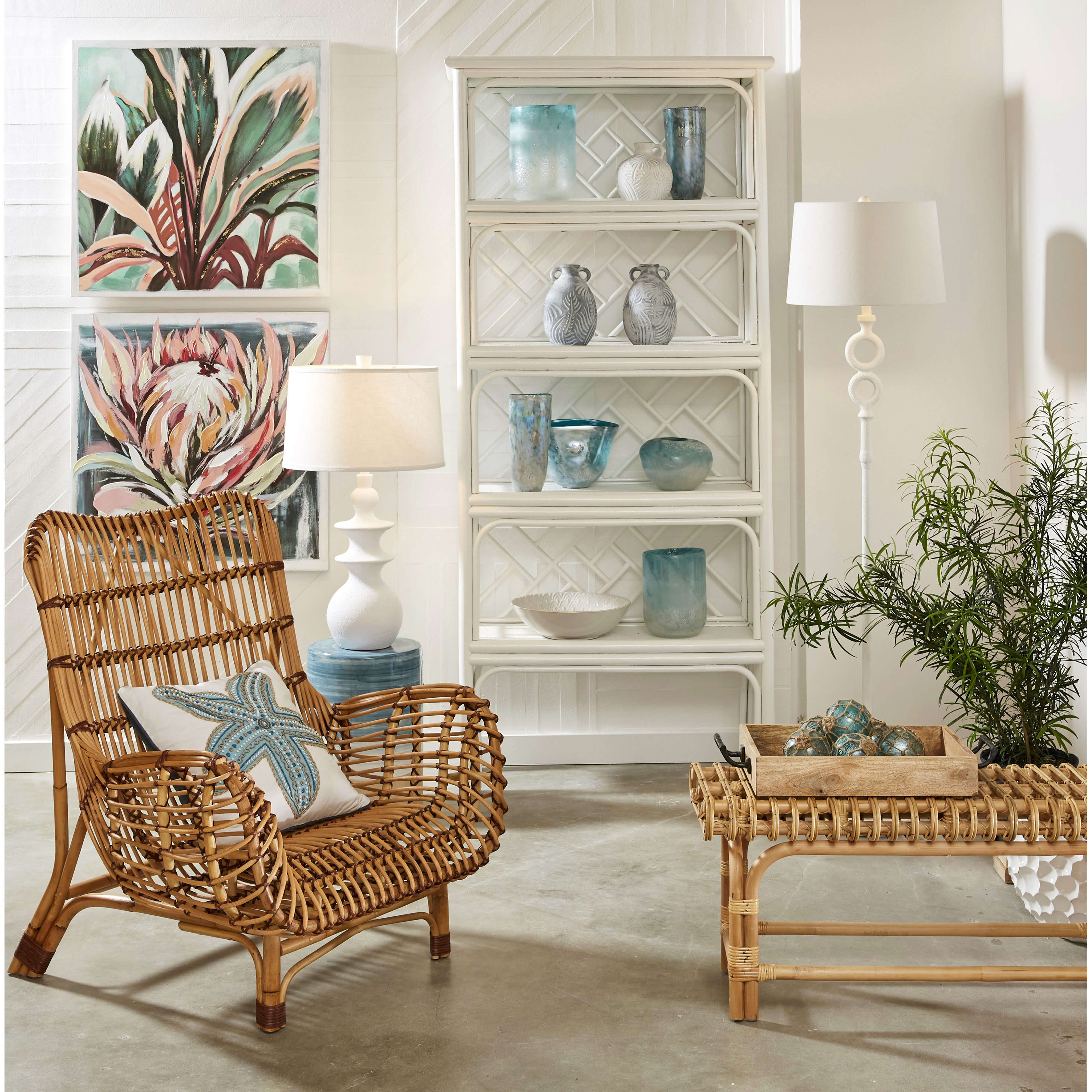 Depiction 32 inch 150 watt Matte White Table Lamp Portable Light