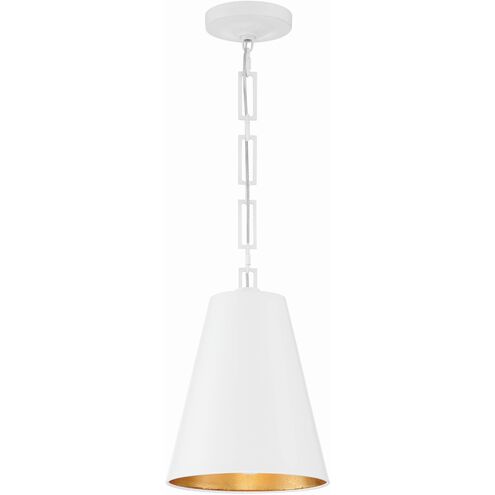 Alston 2 Light 10 inch Matte White/Antique Gold Mini Pendant Ceiling Light in Matte White and Antique Gold