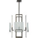 Geo 4 Light 20.9 inch Oil Rubbed Bronze Pendant Ceiling Light in Frosted