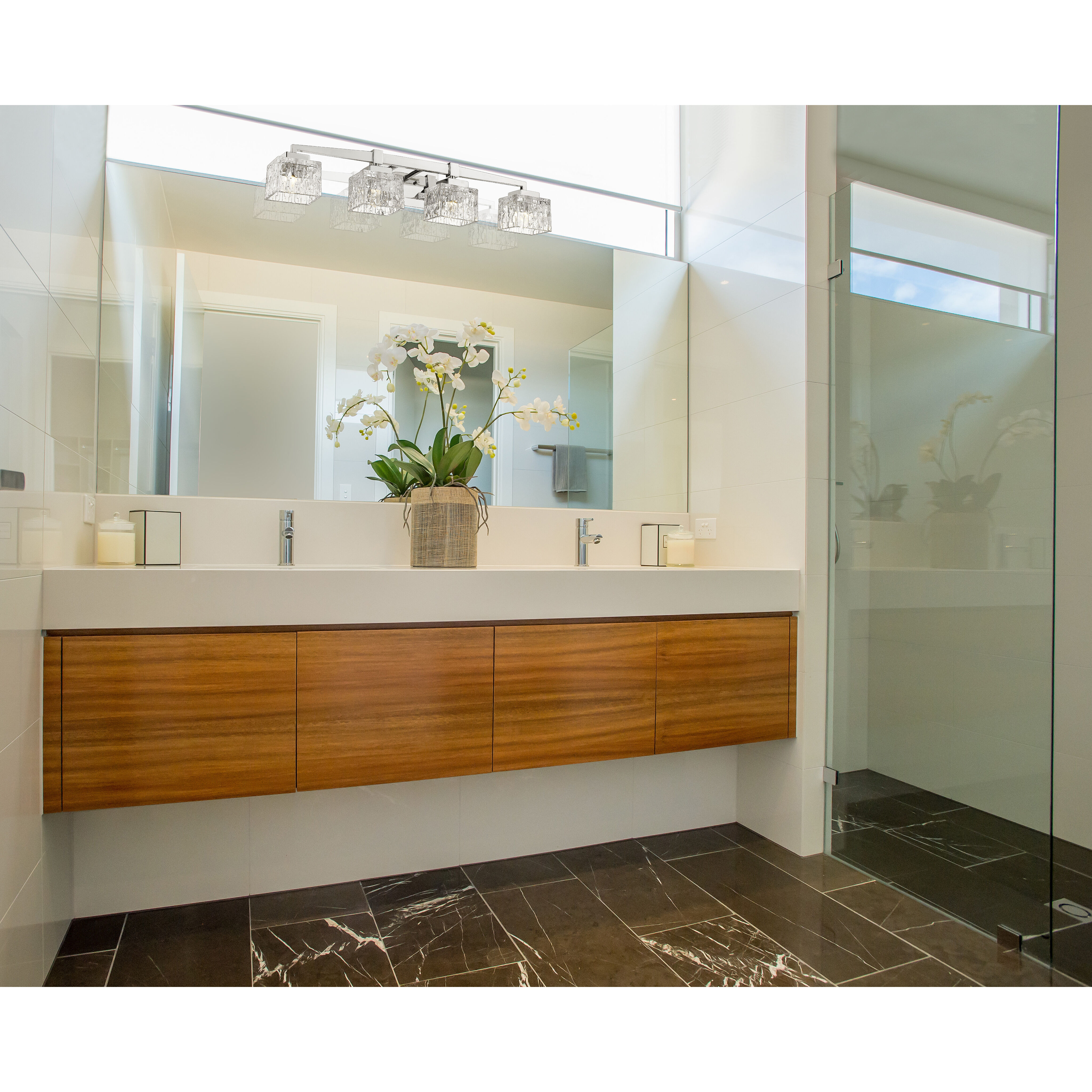 Rubicon 4 Light 29.5 inch Chrome Vanity Wall Light in G9