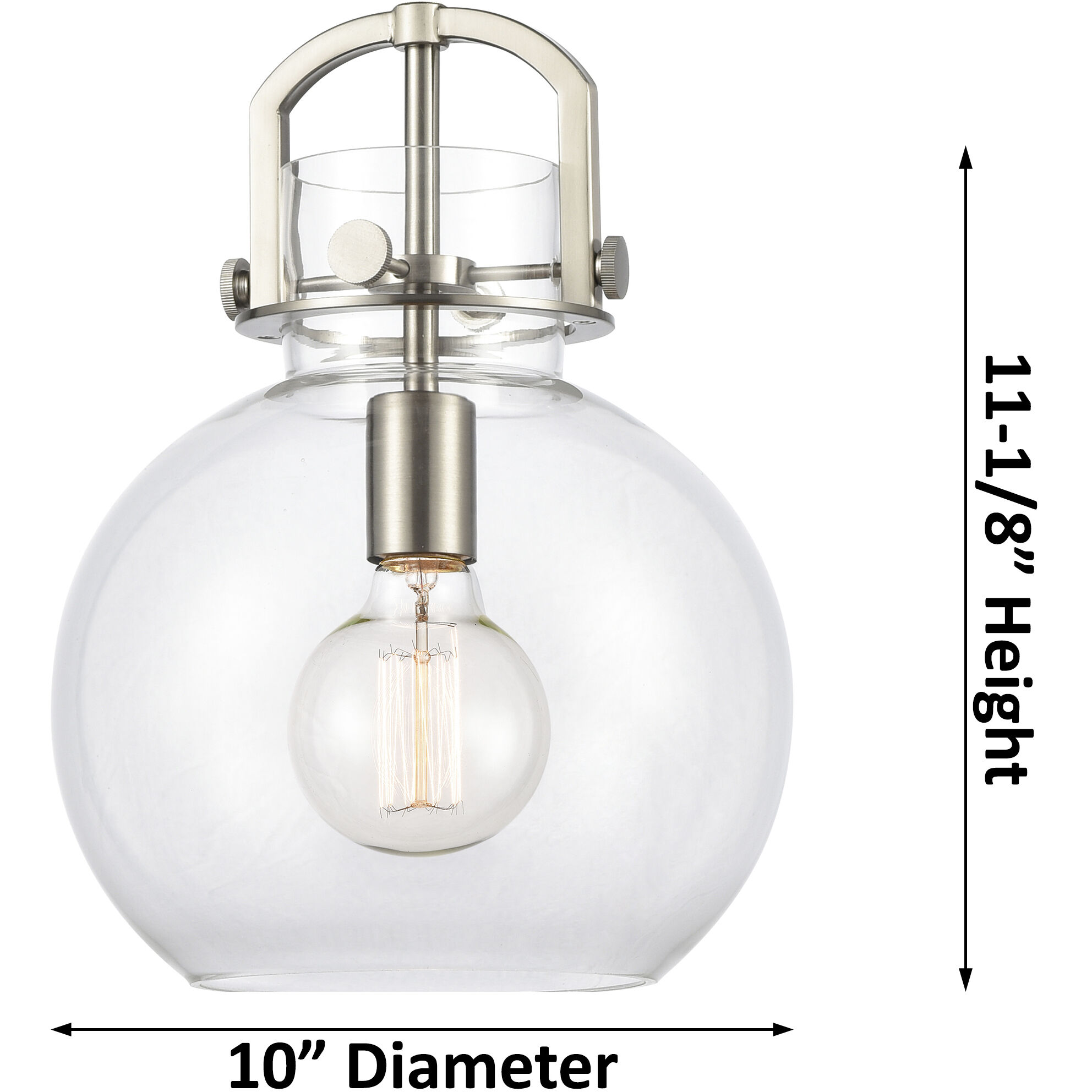 Downtown Urban Newton Sphere 1 Light 10 inch Polished Nickel Mini Pendant Ceiling Light in Matte White