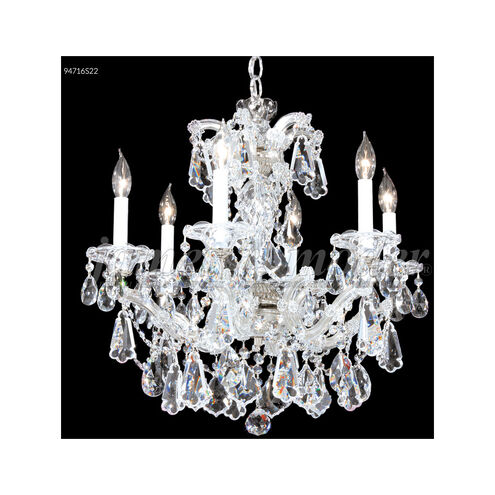 Maria Theresa Royal 6 Light 23 inch Silver Crystal Chandelier Ceiling Light, Royal