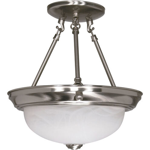 Brentwood 2 Light 11 inch Brushed Nickel Semi-Flush Ceiling Light