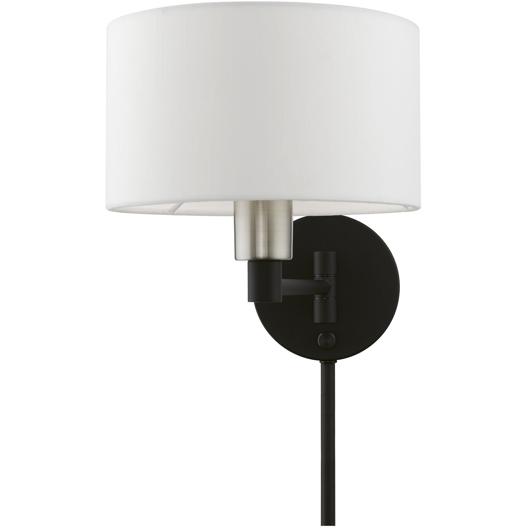 Allison 15 inch 60.00 watt Black with Brushed Nickel Accent Swing Arm Wall Lamp Wall Light