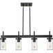 Winslett 4 Light 35 inch Matte Black Linear Pendant Ceiling Light