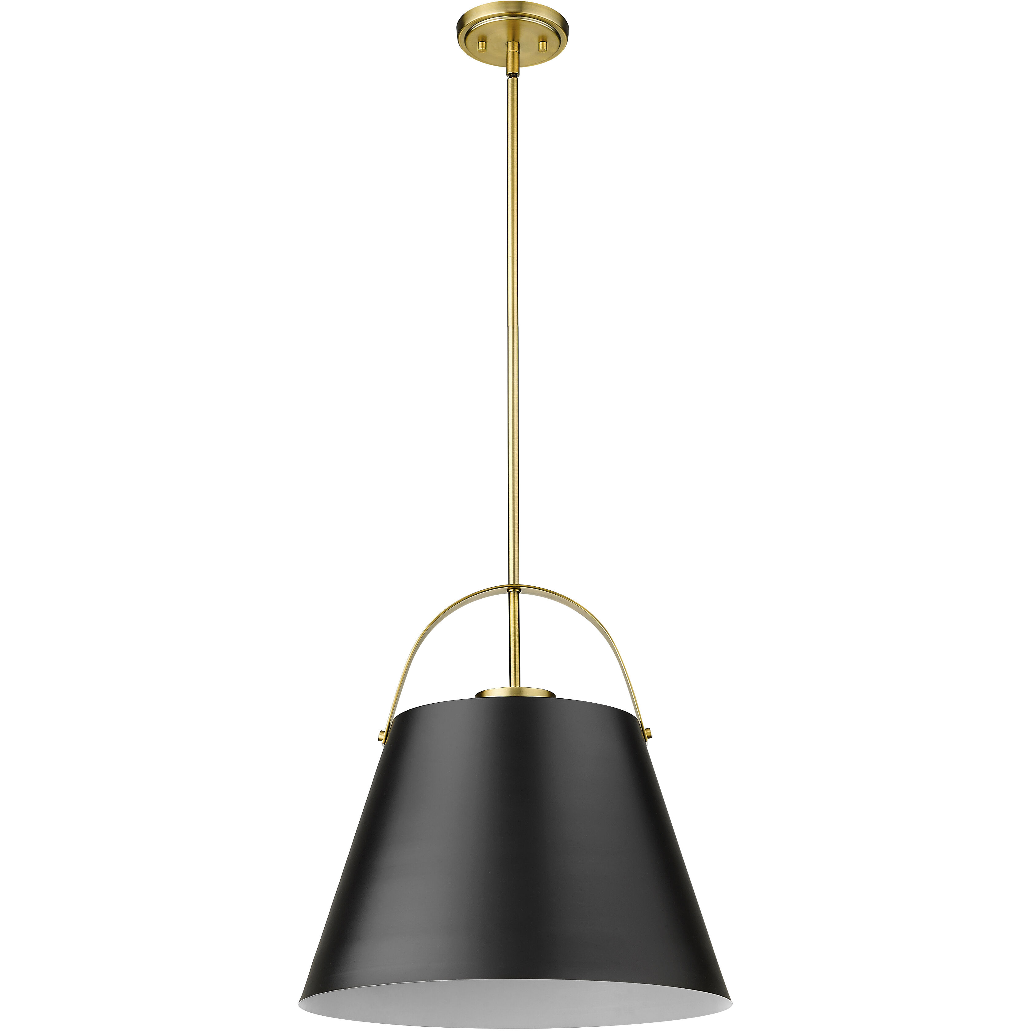 Z-Studio 1 Light 18 inch Matte Black and Heritage Brass Pendant Ceiling Light