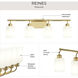 Reines 4 Light 31.75 inch Brushed Gold Bath Vanity Wall Light