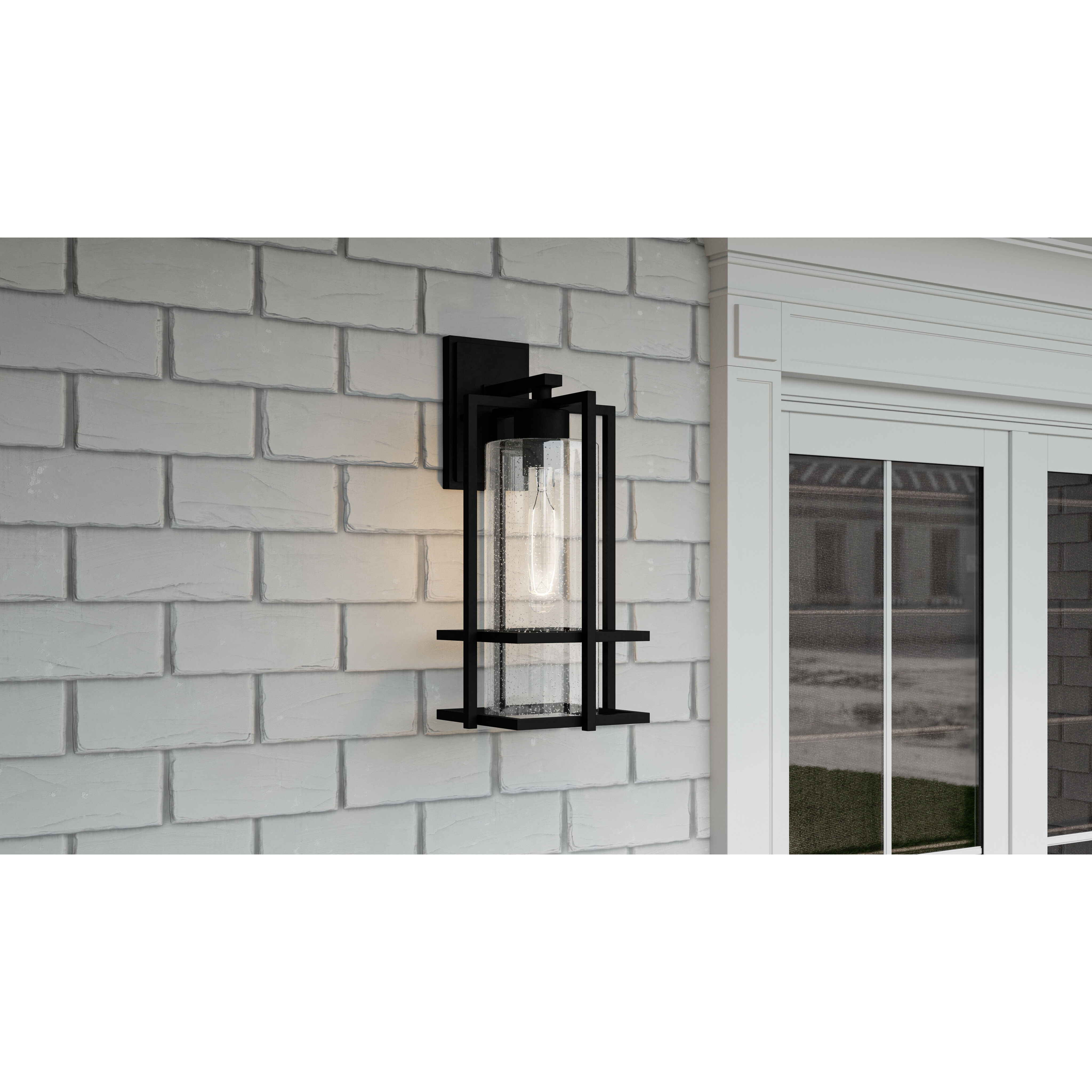 Damien 1 Light 17 inch Earth Black Outdoor Wall Lantern