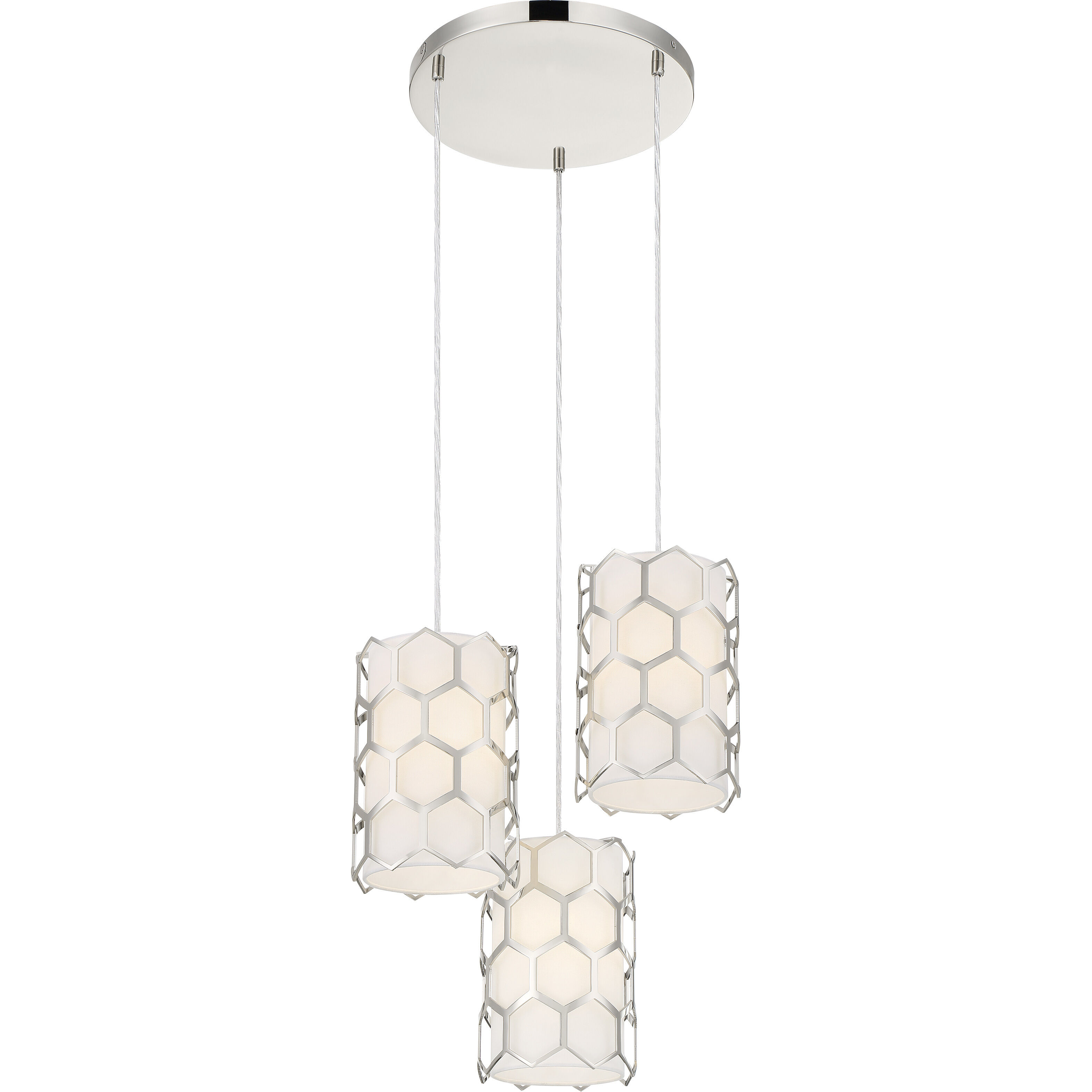 Missing Link 3 Light 18 inch Polished Nickel Pendant Ceiling Light