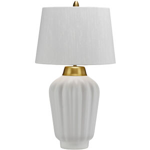 Bexley 22 inch White and Brushed Brass Table Lamp Portable Light
