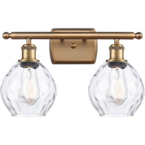 Ballston Small Waverly 2 Light 16 inch Brushed Brass Bath Vanity Light Wall Light, Ballston