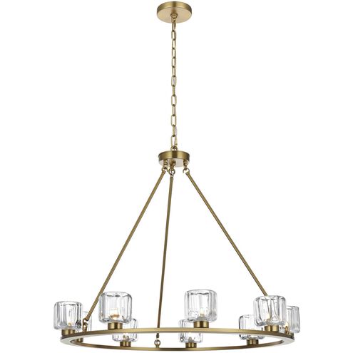 Cadence 9 Light 36 inch Satin Gold Chandelier Ceiling Light