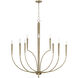 Holden 10 Light 40 inch Aged Brass Chandelier Ceiling Light