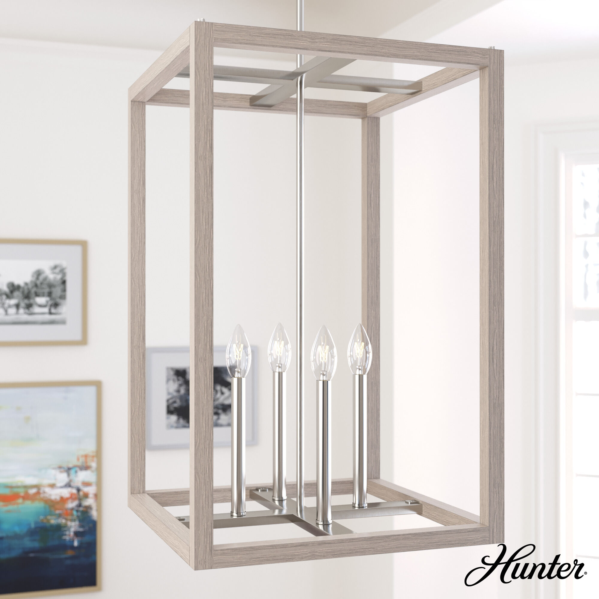 Squire Manor 4 Light 18 inch Brushed Nickel Pendant Ceiling Light