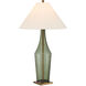 Olive Green 34 inch 150 watt Green and Antique Brass Table Lamp Portable Light