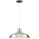 Metal Shade 1 Light Brushed Nickel Pendant Ceiling Light in Standard