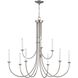 Meadowview 9 Light 36 inch Brushed Nickel Chandelier Ceiling Light