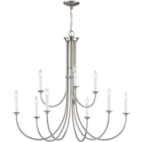 Meadowview 9 Light 36 inch Brushed Nickel Chandelier Ceiling Light