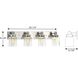Calhoun 4 Light 30 inch Brushed Nickel Bath Vanity Wall Light