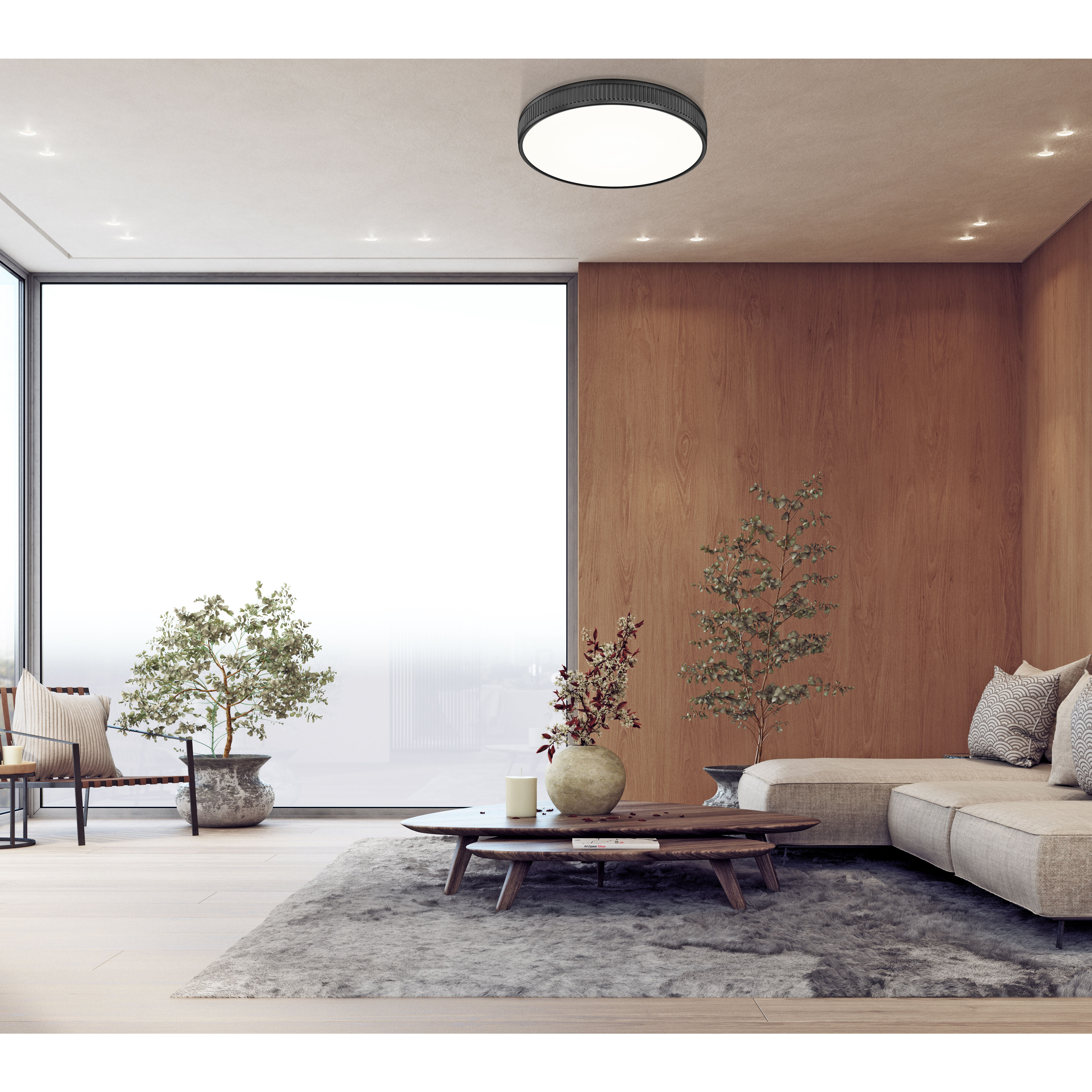 Stari LED 20.75 inch Matte Black Flush Mount Ceiling Light