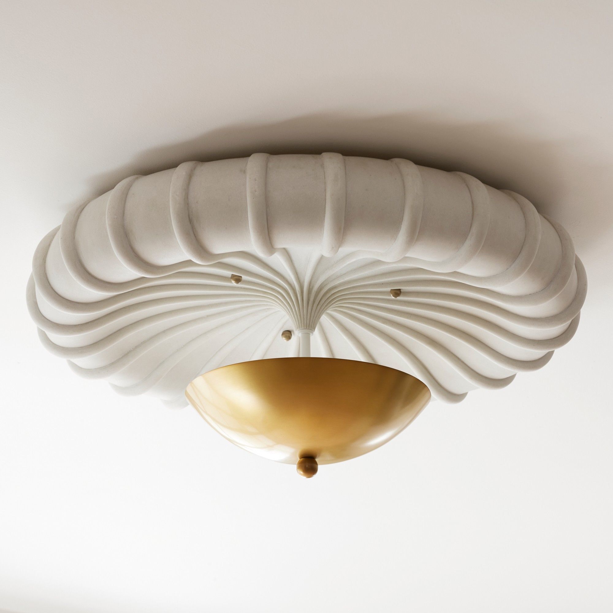 Camella 3 Light Ivory Flush Mount Ceiling Light