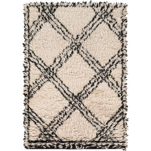 Riad 36 X 24 inch Black/Ivory Rugs, Wool and Cotton