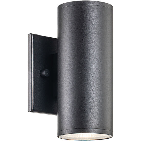 Tubular LED 7 inch Matte Black Outdoor Wall Light
