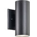 Tubular LED 7 inch Matte Black Outdoor Wall Light