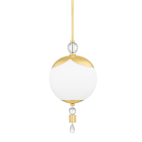 Perla 1 Light 10 inch Aged Brass Pendant Ceiling Light