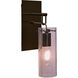 Juni 10 1 Light Bronze Wall Pendant Ceiling Light in Plum Bubble Glass