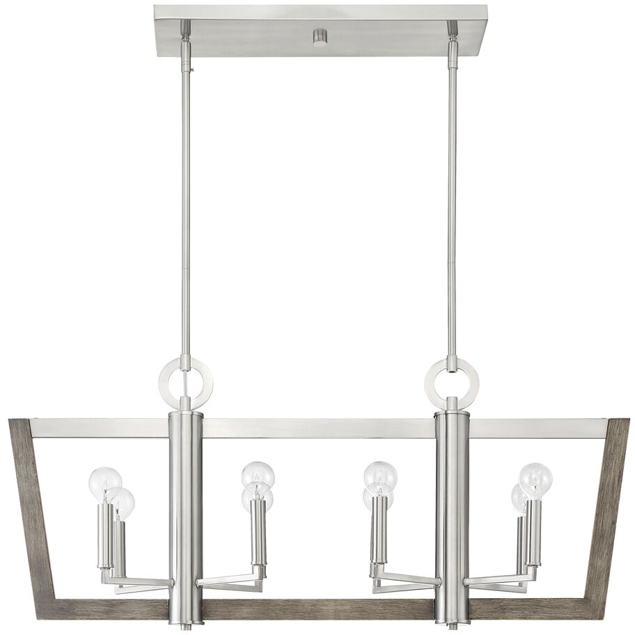 Westend 8 Light 36.5 inch Satin Platinum Chandelier Ceiling Light