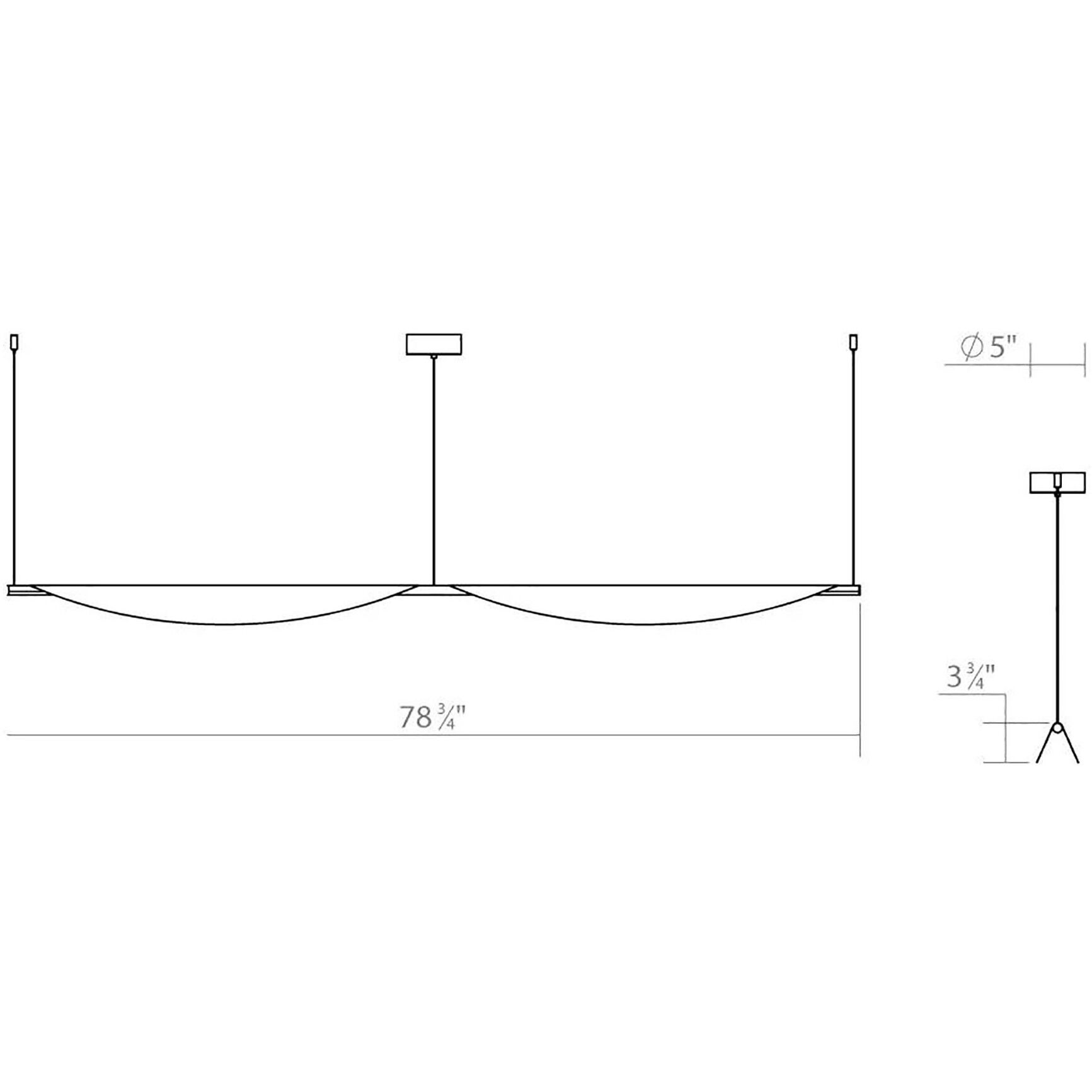 Tela LED 79 inch Dove Gray Pendant Ceiling Light