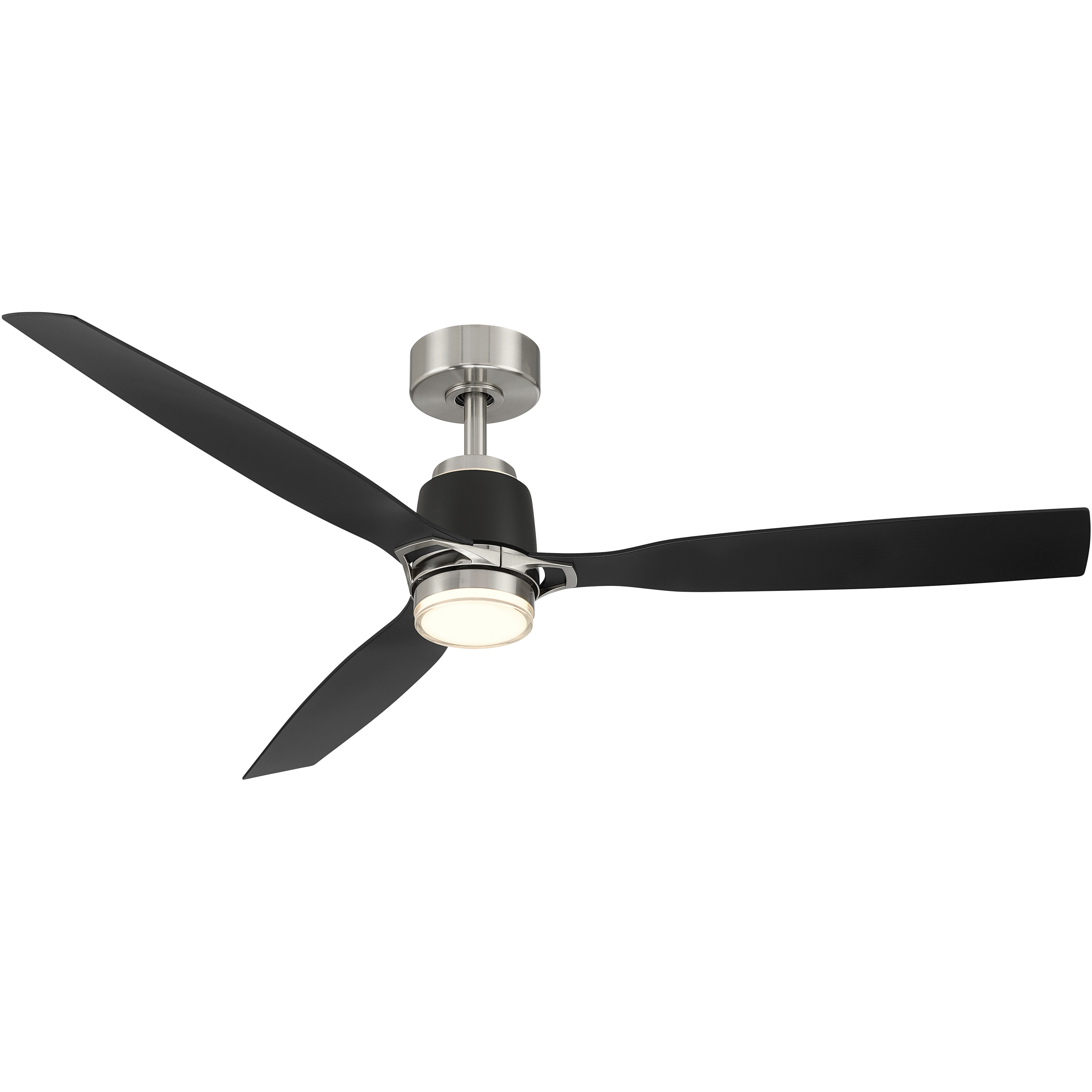 Foxden 53 inch Brushed Nickel with Coal Blades Smart Ceiling Fan