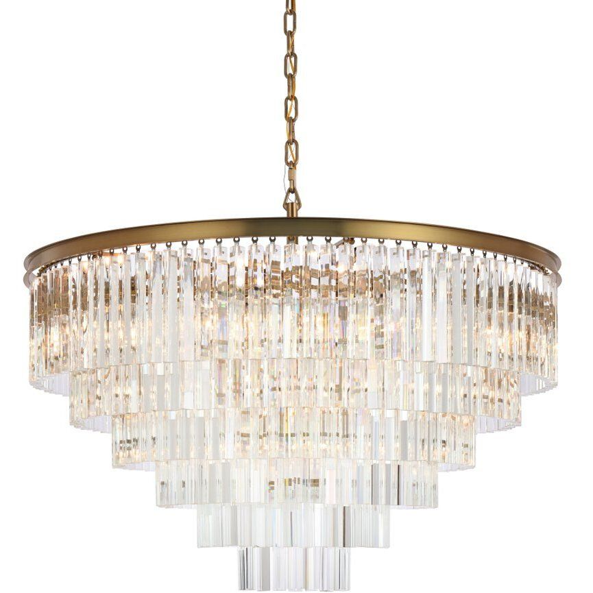 Sydney 33 Light 44 inch Satin Gold Chandelier Ceiling Light