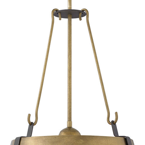 Cartwright 3 Light 19.5 inch Rustic Brass with Oil Rubbed Bronze Indoor Chandelier Ceiling Light