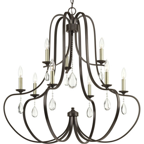 Lancaster 9 Light 34 inch Antique Bronze Chandelier Ceiling Light