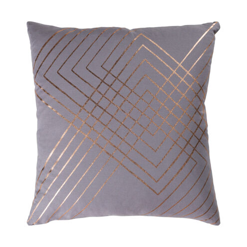 Crescent 22 X 22 inch Medium Gray and Gold Pillow