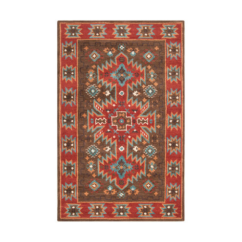 Bryndle 96 X 60 inch Dark Brown/Rust/Aqua/Camel/Khaki Rugs, Wool