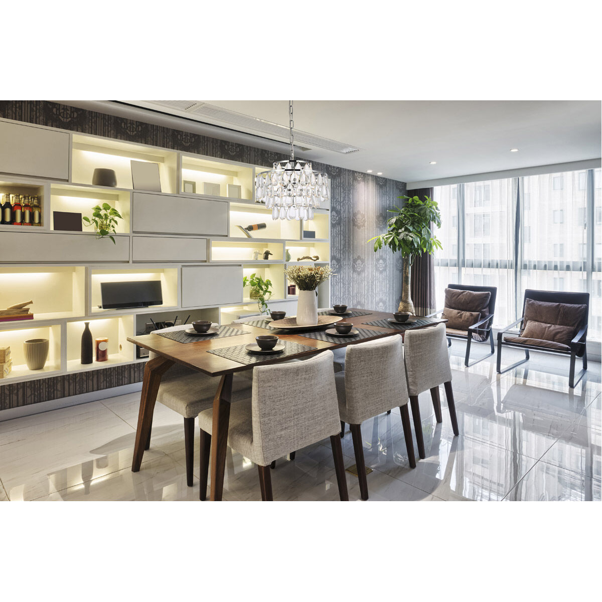 Mila 3 Light 14 inch Chrome Pendant Ceiling Light