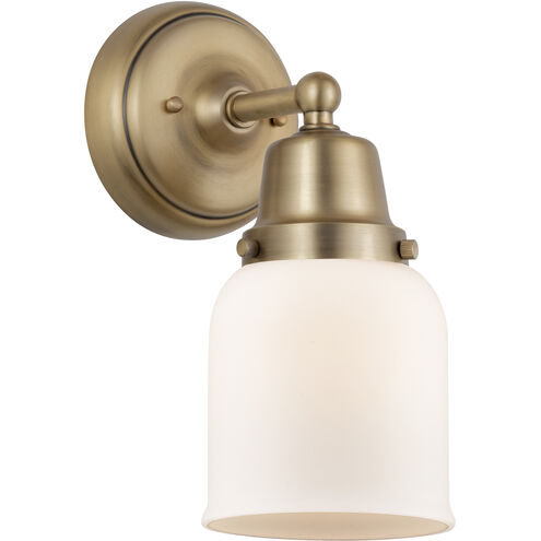 Aditi Bell 1 Light 5 inch Brushed Brass Sconce Wall Light in Matte White Glass