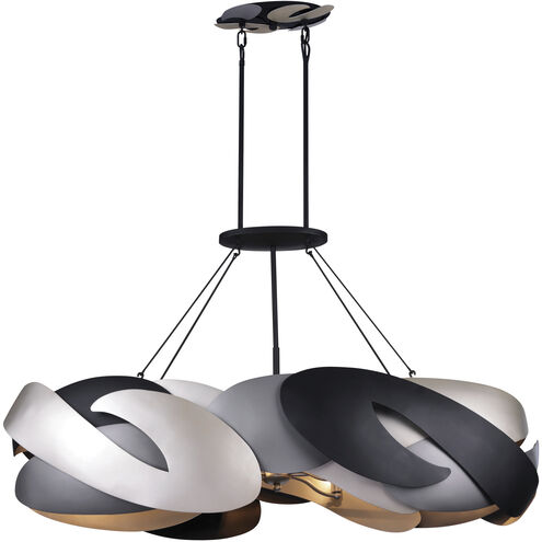 Metalo Misto 6 Light 48 inch Brass / Cola Grey / Matte Black Island Light Ceiling Light