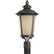 Cape May 1 Light 23 inch Burled Iron Outdoor Post Lantern