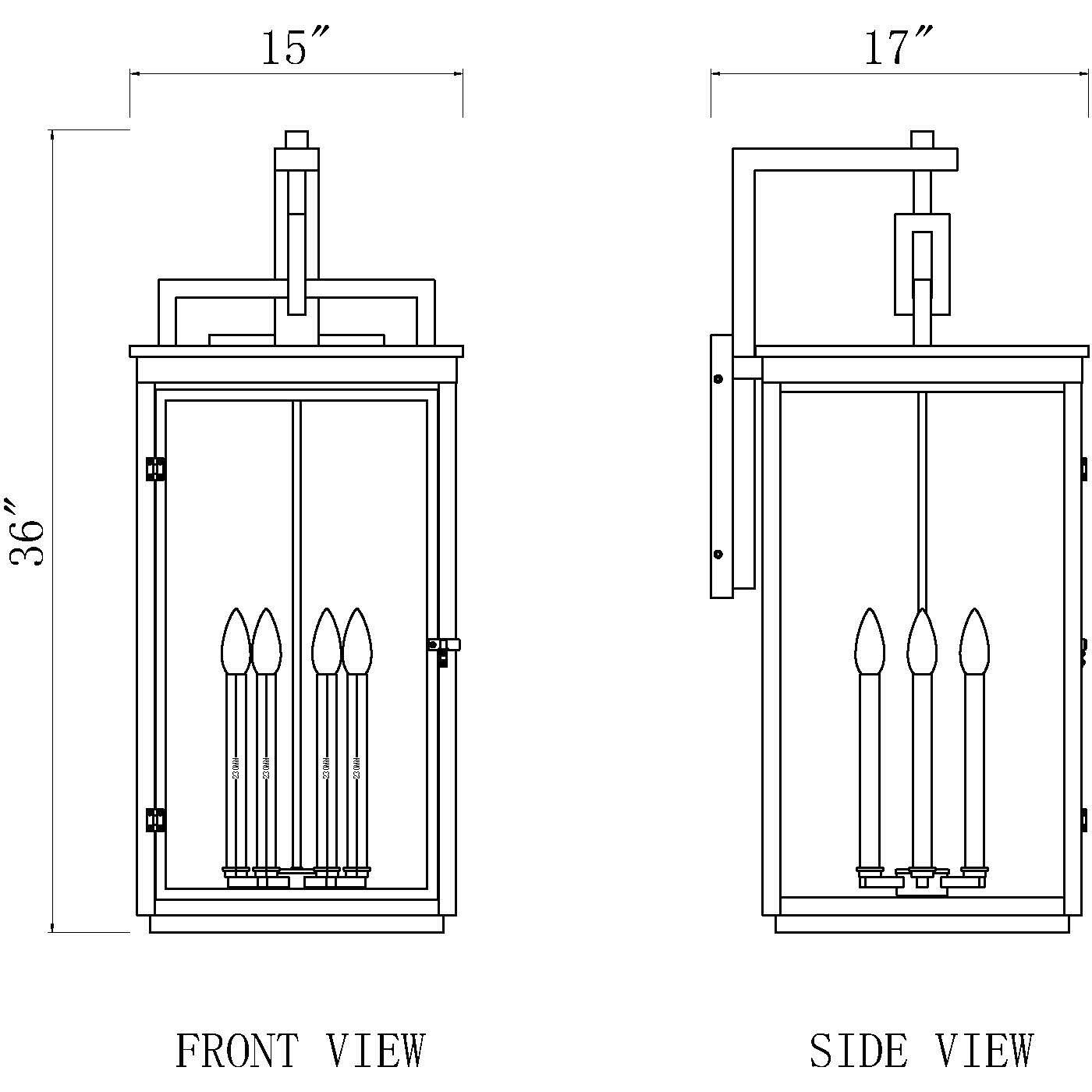 Hartwell 6 Light 36 inch Sand Black Outdoor Wall Light
