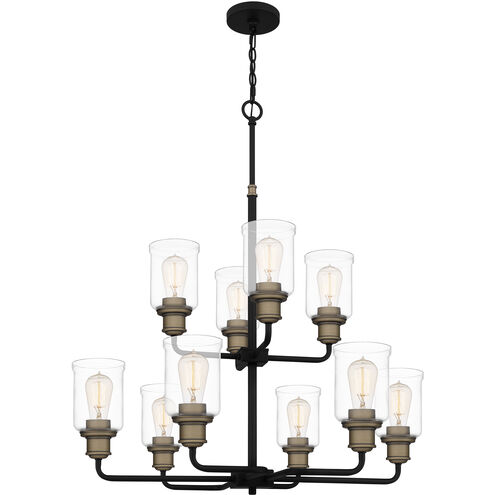 Cox 10 Light 30 inch Matte Black Chandelier Ceiling Light