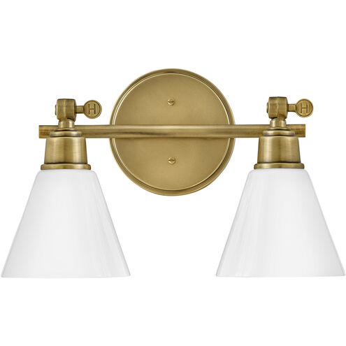 Arti 2 Light 16 inch Heritage Brass Vanity Light Wall Light