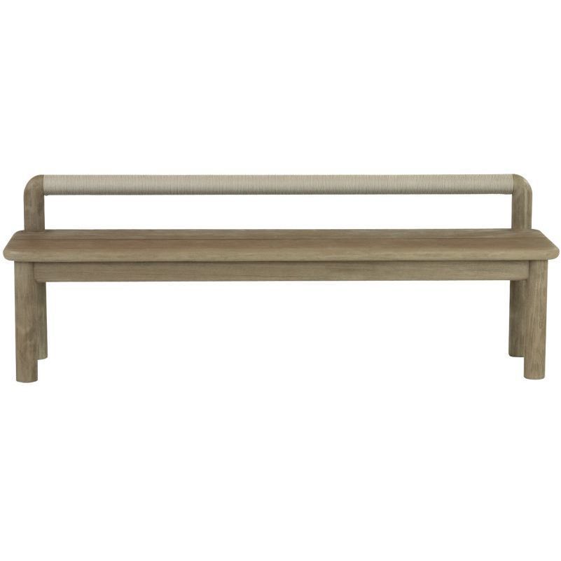 Escape Weathered Teak and Pebble Outdoor Bench