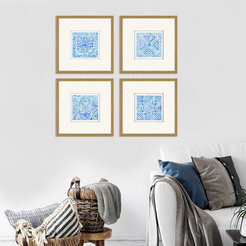 Geometrics Blue and White Framed Art