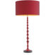 Arabella 44.29 inch 60 watt Bordeaux Red and Black Granite Base Table Lamp Portable Light