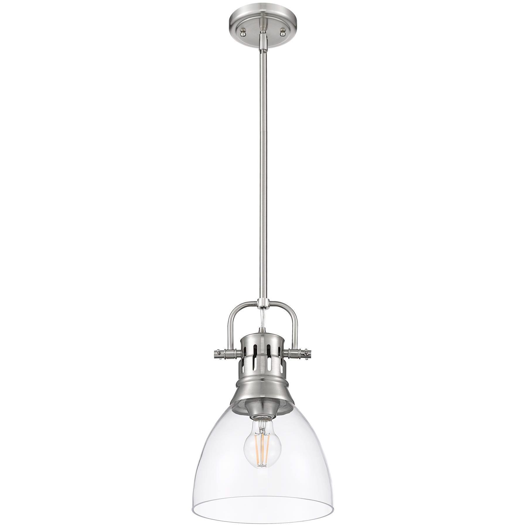 Yep Duncan Pendant Ceiling Light in Pewter, Clear Glass