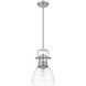 Yep Duncan Pendant Ceiling Light in Pewter, Clear Glass